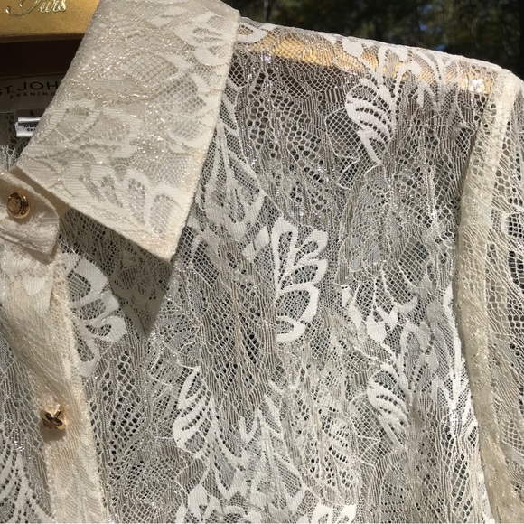 St. John Evening Lace Blouse - Picture 5 of 10